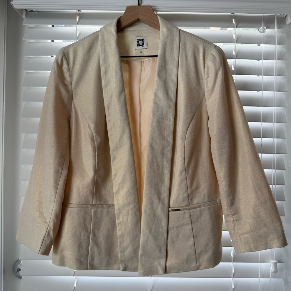Anne Klein Linen Blend Blazer Size Large NWOT